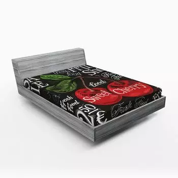 ABAKUHAUS Фруктовый лист, эскиз спелой вишни, художественный стебель и лист, дизайн вывески фруктового магазина на темном фоне, 90 x 190 см, разноцветный
