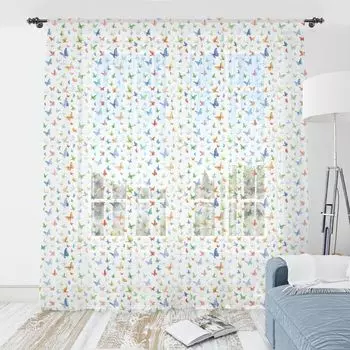 ABAKUHAUS Гобелен с бабочками, бабочки с изображением животных Экологический дизайн Радостный дизайн Мультяшные тропики, Шелковистая атласная настенная ткань для гостиной, спальни, 274 см x 274 см, разноцветная