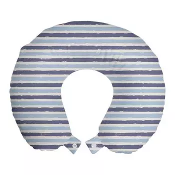 ABAKUHAUS Harbour Stripes Дорожная подушка для шеи, мимолетные полосы, пенопластовые дорожные принадлежности для самолета и автомобиля, 30x30 см, детский и кадетский синий