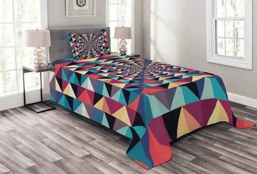 ABAKUHAUS Комплект покрывала Modern, Visual Patchwork Retro, комплект с моющимися наволочками, для односпальных кроватей 170 x 220 см, разноцветный