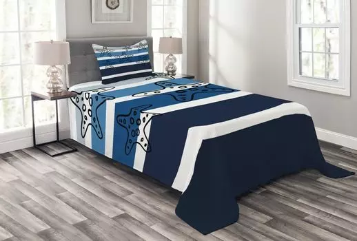 ABAKUHAUS Комплект покрывала Starfish, Stripes Starfish, Комплект с моющимися наволочками, для односпальных кроватей 170 x 220 см, Разноцветный