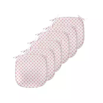 ABAKUHAUS Love Подушки для обеденного стула Heart Love Античная декоративная водонепроницаемая подушка с ремнями для кухонных сидений 40 см x 40 см Упаковка из 6 шт. Красная роза Белая, белый