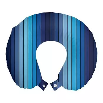 ABAKUHAUS Marine Travel Подушка для шеи, таблички с синей каймой, пенопластовые дорожные принадлежности для самолета и автомобиля, 30x30 см, темно-синий и голубой