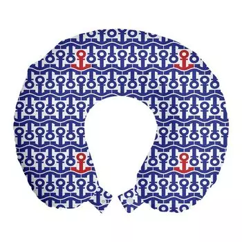 ABAKUHAUS Морская подушка для путешествий, поддержка шеи, доставка по морю и океану, пенопластовые дорожные принадлежности для самолета и автомобиля, 30x30 см, темно-синий красный