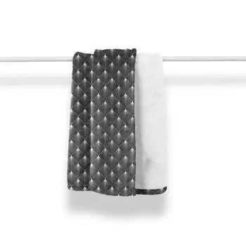 ABAKUHAUS Мягкое фланелевое флисовое одеяло в стиле ар-деко, линии разрыва с ромбами, уютный плюш для использования в помещении и на открытом воздухе, 125 x 175 см, цвет кокса-серый и слоновая кость