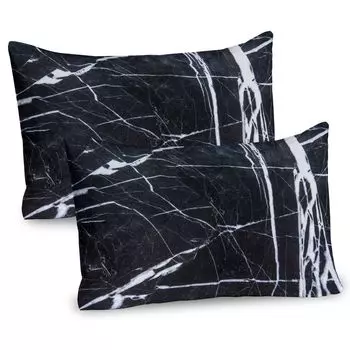 ABAKUHAUS Мраморные чехлы для подушек, набор из 2 шт., Dirt Natural Gemstone Nostalgic Marbling Architecture Culture Design, Чехол для подушки с декоративным принтом, 80 x 40 см, бело-серый