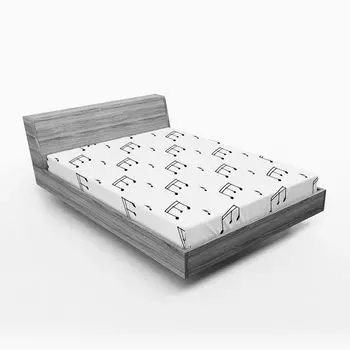 ABAKUHAUS Музыкальная простыня, Музыкальные ноты, Тема, Мелодия, Соната, Пение, Ключ, Мелодии, Ручной узор, 90 x 200 см, Серый антрацит