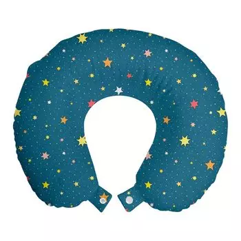 ABAKUHAUS Night Sky Travel Pillow Подушка для шеи, разноцветные маленькие искры, пенопластовые дорожные принадлежности для самолета и автомобиля, 30x30 см, разноцветные