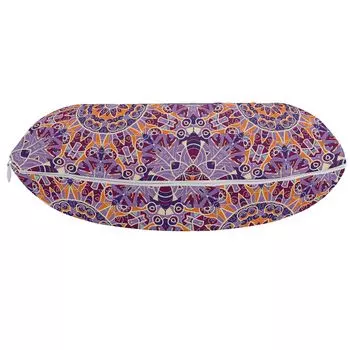 ABAKUHAUS Orange Mandala Travel Pillow Подушка для шеи, произведение искусства для медитации, пенопластовые дорожные принадлежности для самолета и автомобиля, 30x30 см, разноцветные