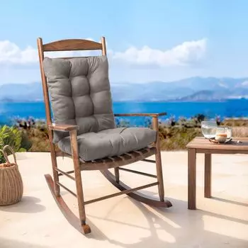 ABAKUHAUS Подушка для обеденного стула с животными, морская мозаика, декоративная водонепроницаемая подушка с ремнями для кухонных сидений, 40 см x 40 см, бирюзовый Topchances, серый