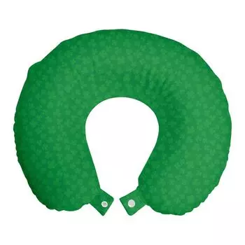 ABAKUHAUS Подушка для путешествий Cloverleaf, поддержка шеи, листья ирландского трилистника, пенопластовые дорожные принадлежности для самолета и автомобиля, 30x30 см, зеленый