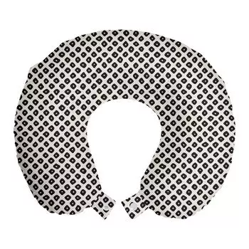 ABAKUHAUS Подушка для путешествий Geometric, поддержка шеи, круглые ромбы, дорожная вещь из пенопласта для самолета и автомобиля, 30x30 см, кокса-серый и яичная скорлупа