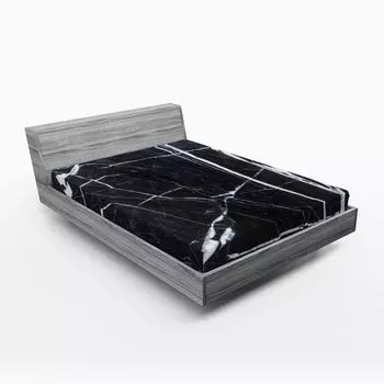 ABAKUHAUS Простыня под мрамор, Dirt Natural Gemstone Nostalgic Marbling Architecture Culture Design, 90 x 190 см, Белый Серый