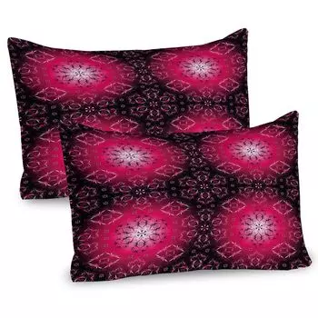 ABAKUHAUS Purple Mandala Чехлы для подушек, набор из 2 шт., Винтажное психоделическое художественное сакральное этническое декоративное изображение сущности космоса, чехол для подушки с декоративным принтом, 80x40 см, темно-бордовый розовый
