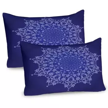 ABAKUHAUS Purple Mandala Чехлы для подушек, набор из 2 шт., этнический восточный принт с абстрактным цветочным кружевом, цифровое изображение, чехол для подушки с декоративным принтом, 80 x 40 см, синий лавандовый индиго