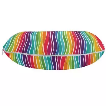 ABAKUHAUS Rainbow Travel Pillow Подушка для шеи, Swirl Вертикальные волны Art, Пенопластовые дорожные принадлежности для самолета и автомобиля, 30x30 см, Разноцветные