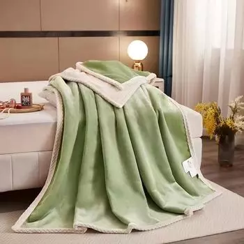 ABAKUHAUS Рождественский алфавит Мягкое фланелевое флисовое одеяло, красные ленты и блестки на ветвях деревьев в виде буквы Т, 175 x 230 см, жемчужный и оливково-зеленый L.O.S