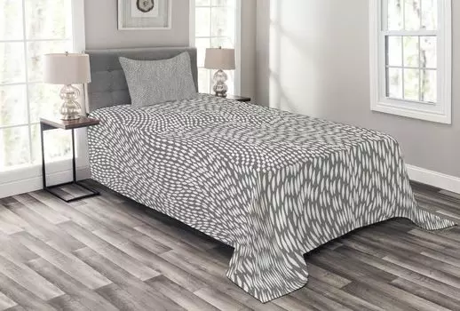 ABAKUHAUS Серо-белый комплект покрывала, выдвижное море, комплект с моющимися наволочками, для односпальных кроватей 170 x 220 см, серый и белый