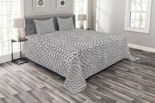 ABAKUHAUS Серо-белый комплект покрывала, выдвижное море, комплект с наволочками, моющийся, для односпальных кроватей 220 х 220 см, серый и белый