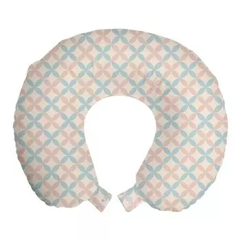 ABAKUHAUS Shabby Flora дорожная подушка для шеи, мотивы пастельных тонов, дорожная вещь из пенопласта для самолета и автомобиля, 30x30 см, кремово-лососевый бледно-голубой