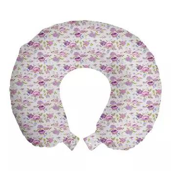 ABAKUHAUS Shabby Flora дорожная подушка для шеи, розы и фиалки, пенопластовый дорожный предмет для самолета и автомобиля, 30х30 см, разноцветный