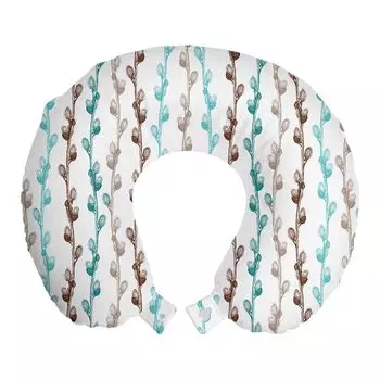 ABAKUHAUS Sketchy Travel Pillow Поддержка шеи, узор из веток ивы, пенопластовые дорожные принадлежности для самолета и автомобиля, 30x30 см, разноцветные