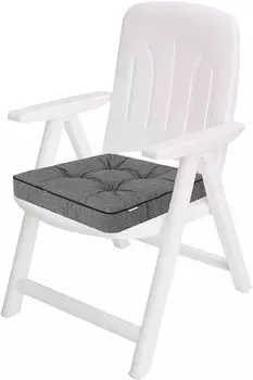 ABAKUHAUS Современные подушки для обеденного стула, кроссовки для спортивной обуви, декоративная водонепроницаемая подушка с ремнями для кухонных сидений, 40 см x 40 см — упаковка из 8 шт., ярко-бело-серый Hobbygarden