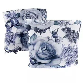 ABAKUHAUS Современные подушки на обеденный стул, геометрические линии, декоративная водонепроницаемая подушка с ремнями для кухонных сидений, 40 см x 40 см — упаковка из 12 шт., темно-серо-коричневый и белый Marabella, синий