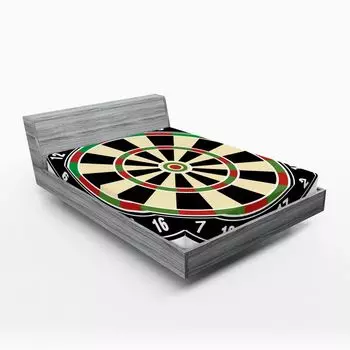 ABAKUHAUS Спортивная простыня, цифры для дартса Sport Accuracy Precision Target Leisure Graphics, 180 x 200 см, ярко-зеленый черный