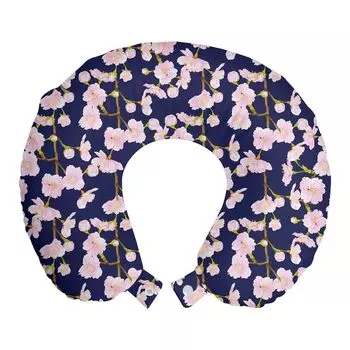 ABAKUHAUS Summer Pink Дорожная подушка для шеи, изображение вишневого цвета, пенопластовые дорожные принадлежности для самолета и автомобиля, 30x30 см, темно-фиолетовый и разноцветный
