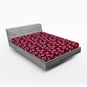 ABAKUHAUS Summer Простыня на подкладке, Фигурки арбузов Fresh Fruits Seasonal Yummy Delicious Organic, 90 x 190 см, Темно-фиолетовый Темно-коралловый
