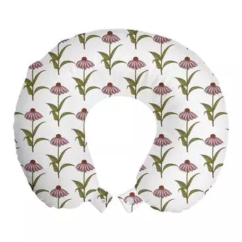 ABAKUHAUS Sun Hat Дорожная подушка для шеи, Искусство цветущего сада, Пенопластовые дорожные принадлежности для самолета и автомобиля, 30x30 см, Разноцветные
