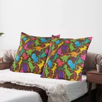 ABAKUHAUS Tyrannosaurus Чехлы на подушку, набор из 2 шт., Video Games Art Digital Highlighted Baby Wild Dinos Children Boys Nursery Concept, Чехол на подушку с декоративным принтом, 80 x 80 см, многоцветный