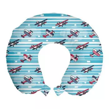 ABAKUHAUS Винтажная подушка для путешествий в самолете, поддержка шеи, красочная поделка, дорожные принадлежности из пенопласта для самолета и автомобиля, 30x30 см, разноцветные