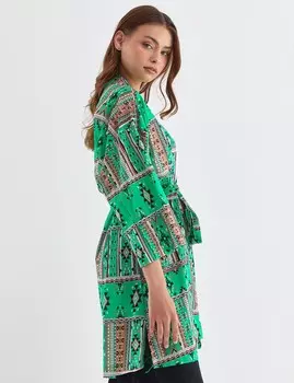 Абая Ethnic Patterned Kimono Grass Green Kayra
