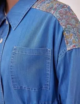 Абая Skirt Tasseled Denim Abaya Blue Kayra