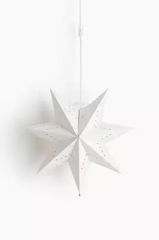 Абажур в форме звезды из бумаги H&M, белый