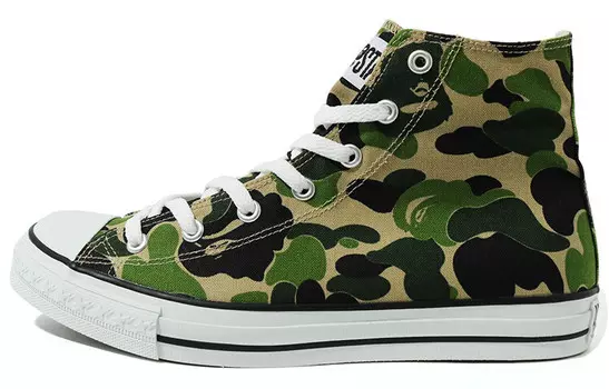ABC Camo Стильные женские высокие кроссовки для скейтбординга с камуфляжным принтом A Bathing Ape
