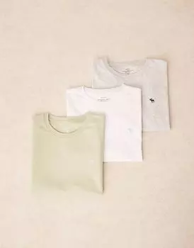 Abercrombie & Fitch, 3 футболки с коротким рукавом и логотипом в разноцветном цвете