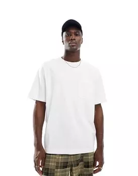 Abercrombie & Fitch – футболка из высококачественного тяжелого материала белого цвета с нагрудным карманом