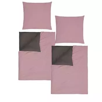 Aboutyourhome комплект постельного белья хлопок однотонный двусторонний 135х200/80х80 см розовый серый бежевый, розовый / 4 шт aboutyourhome-shop