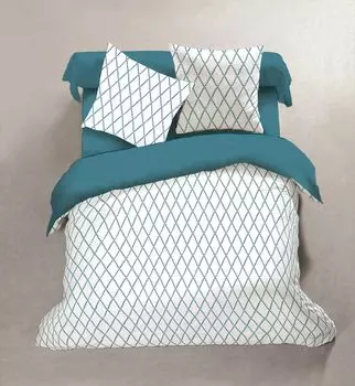 Aboutyourhome комплект постельного белья из микрофибры, двусторонний комплект постельного белья 135 х 200/80 х 80 см, в клетку, бирюзовый / 2 шт aboutyourhome-shop