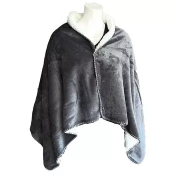 Aboutyourhome Одеяла Пончо Cuddly Одеяло-накидка 75х150см Teddy Plush, Темно-серый aboutyourhome-shop