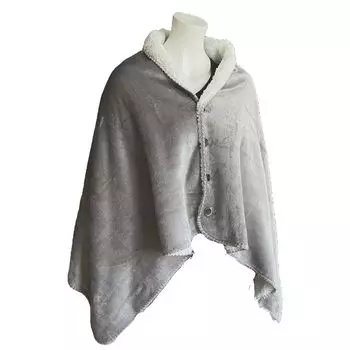 Aboutyourhome Одеяла Пончо Мягкая накидка-накидка 75x150см Teddy Plush, Светло-серый aboutyourhome-shop
