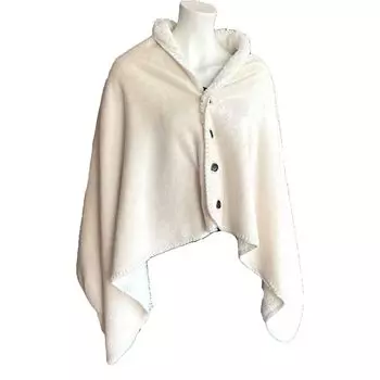 Aboutyourhome Одеяла Пончо Мягкая накидка-накидка 75x150см Teddy Plush, Белый aboutyourhome-shop