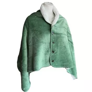 Aboutyourhome Одеяла Пончо Мягкое одеяло-накидка 75x150 см Teddy Plush, Зеленый aboutyourhome-shop