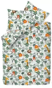 Aboutyourhome постельное белье детское постельное белье хлопок 135х200 80х80 см комплект из 2 шт. Животные джунглей aboutyourhome-shop