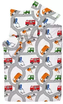 Aboutyourhome постельное белье детское постельное белье хлопок фланель 135х200 80х80 см комплект из 2 шт. Автомобили Белые aboutyourhome-shop