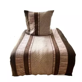 Aboutyourhome Постельное белье флисовое постельное белье зима в полоску коричневое 135х200 80х80, 2 шт aboutyourhome-shop