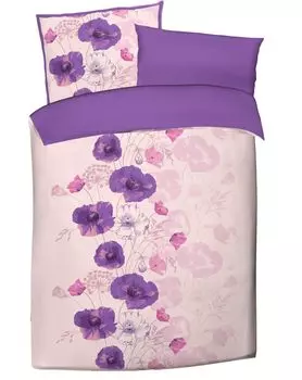 Aboutyourhome постельное белье микрофибра двустороннее постельное белье 135х200 80х80 комплект маки, розовый / 2 шт aboutyourhome-shop
